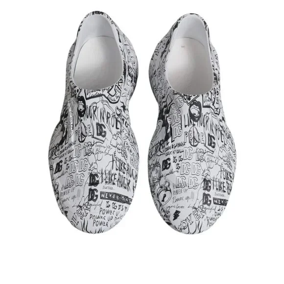 Dolce & Gabbana White Black Graffiti Daymaster Sneakers Shoes - Picture 3 of 9
